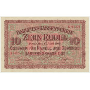 Posen, 10 Rubles 1916 - E -