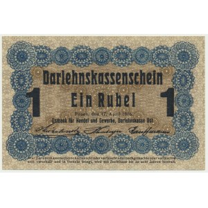 Posen, 1 Ruble 1916 - short clause (P3d) -