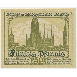 Danzig, 50 Pfennig 1919 - green -