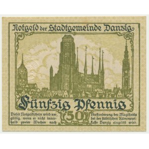 Danzig, 50 Pfennig 1919 - green -