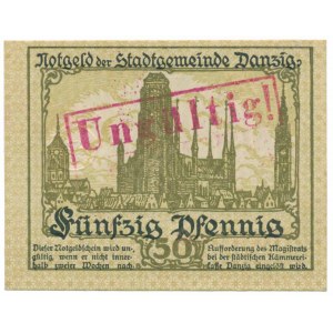 Danzig, 50 Pfennnig 1919 - green - UNGULTIG
