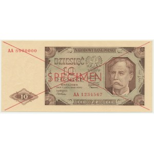 10 złotych 1948 - SPECIMEN - AA 8900000/1234567 -