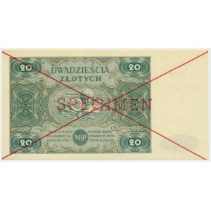 20 złotych 1947 - SPECIMEN - A 1234567 -