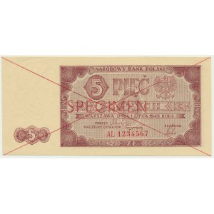 5 złotych 1948 - SPECIMEN - AL -