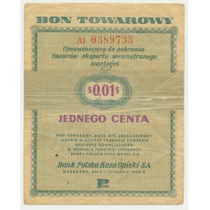 Pewex, 1 cent 1960 - Al - bez klauzuli -