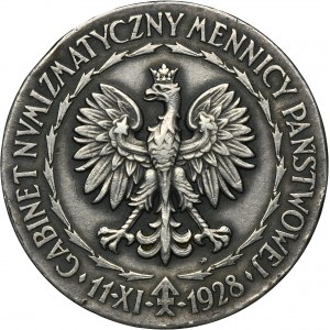 Medal commemorating the opening of the Numismatic Cabinet of the Mint of Poland in 1928