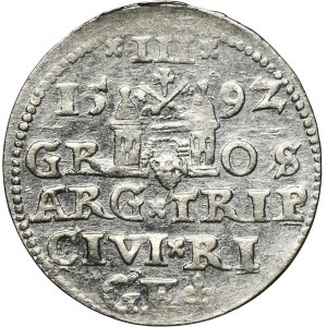 Sigismund III Vasa, 3 Groschen Riga 1592 - LI