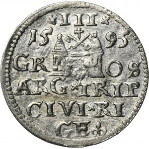 Sigismund III Vasa, 3 Groschen Riga 1595 - LI