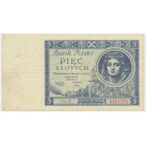 5 złotych 1930 - Ser.Y - rzadka seria jednoliterowa