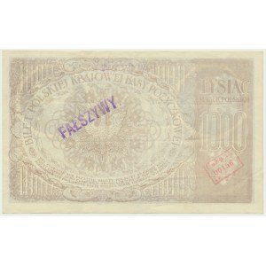 1,000 marks 1919 - III Ser. D - Period forgery - very good