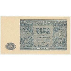 5 złotych 1946 - niebiesko-szara odmiana