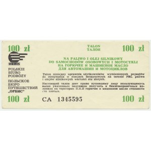 Orbis, voucher for 100 zloty for fuel and motor oil for cars and motorcycles