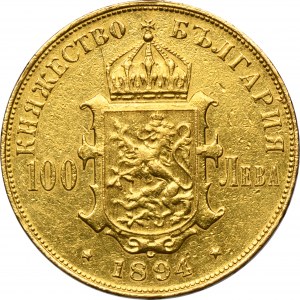 Bulgaria, Ferdinand I, 100 Leva Kremnitz 1894 KB