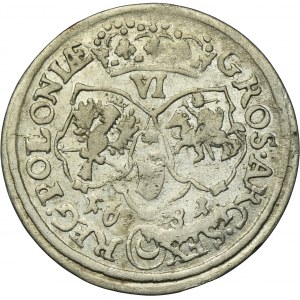 Jan III Sobieski, Szóstak Bydgoszcz 1681 TLB - kokarda między tarczami