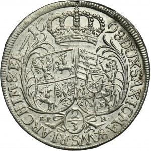 August II the Strong, 2/3 Thaler (gulden) Leipzig 1698 EPH -RARE