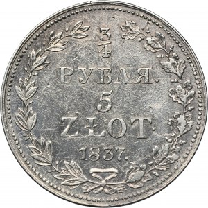 3/4 rubla = 5 złotych Warszawa 1837 MW
