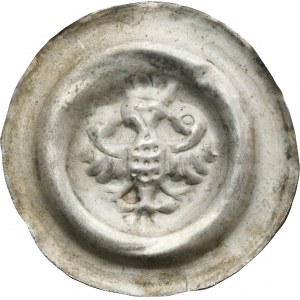 Śląsk, Brakteat szeroki, 2. połowa XIII wieku - RZADKI, Orzeł w koronie
