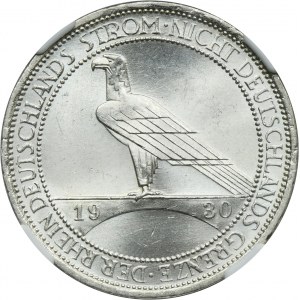 Nemecko, Výmarská republika, 3 marky Berlín 1930 A - NGC MS63
