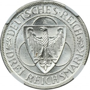 Niemcy, Republika Weimarska, 3 Marki Berlin 1930 A - NGC MS63