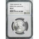 Nemecko, Výmarská republika, 3 marky Berlín 1930 A - NGC MS63