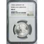 Niemcy, Republika Weimarska, 3 Marki Berlin 1930 A - NGC MS63