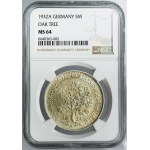 Niemcy, Republika Weimarska, 5 Marek Berlin 1932 A - Dąb - NGC MS64