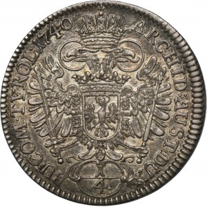 Austria, Karl VI, 1/4 Thaler Hall 1740