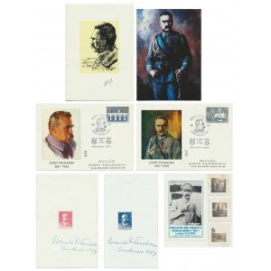 J. Piłsudski, zestaw pamiątek - podpisy Wandy Piłsudskiej