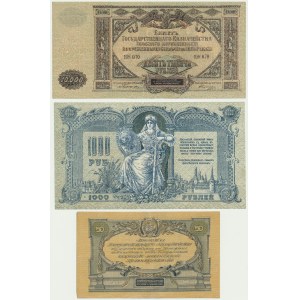 Russia, lot 50-10.000 Rubles 1919 (3 pcs.)