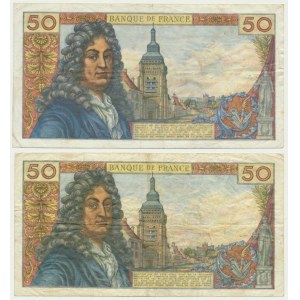 France, 50 Francs 1962-75 - J. Racine (2 pcs.)