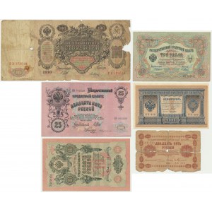 Rosja, zestaw 1-100 rubli 1898 - (1915)(6 szt.)