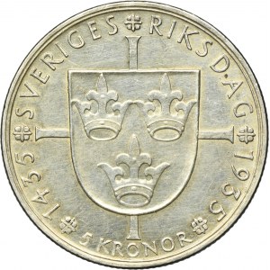 Sweden, Gustav V, 5 Kronor Stokholm 1935 G