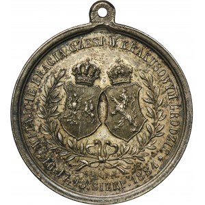 Medal Memory of the Czech Sokół Gymnastic Society in Krakau 1884 - RARE, SILVER