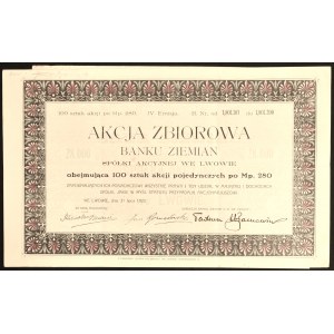Bank Ziemian S.A. we Lwowie, 100 x 280 mkp, Emisja IV