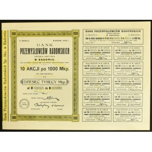 Bank Przemysłowców Radomskich S.A., 10 x 1.000 mkp, Emisja II