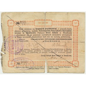 Sławkowice, Kwit bankowy na 50 kopiejek 1914