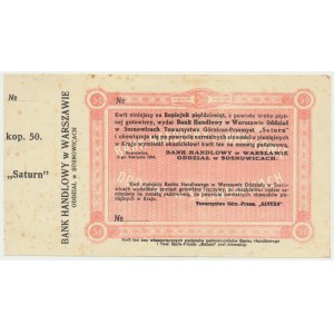 Sosnowice, Bank Handlowy, kwit na 50 kopiejek 1914