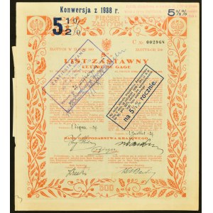 Bank Gospodarstwa Krajowego, 8%/5,5% list zastawny 500 zł, Emisja I, Konwersja 1938