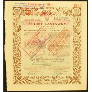 Bank Gospodarstwa Krajowego, 8%/5,5% list zastawny 8.600 zł, Emisja I, Konwersja 1938