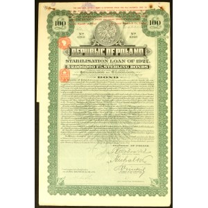 7% Stabilization Loan 1927, pound tranche, £100 bond