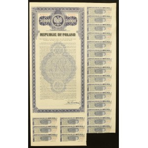 4,25% Zagraniczna Pożyczka Amortyzacyjna (Pożyczka Zapałczana) 1938, obligacja $50.000
