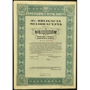 Państwowy Bank Rolny, 4,5% obligacja melioracyjna, 10.000 zł 1939