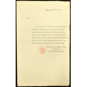 Skrypt dłużny Polskich Kolei Państwowych dla English Electric Company, 1933 - RZADKOŚĆ