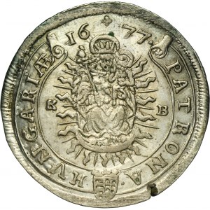 Hungary, Leopold I, 15 Kreuzer Kremnitz 1677 KB