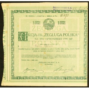 Żegluga Polska S.A., 140 marks 1.05.1921, Issue III, Series A.