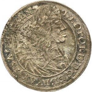 Silesia, Habsburg rule, Leopold I, 15 Kreuzer Breslau 1663 GH