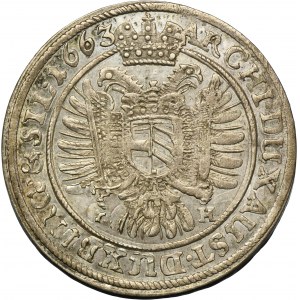 Śląsk, Panowanie habsburskie, Leopold I, 15 Krajcarów Wrocław 1663 GH