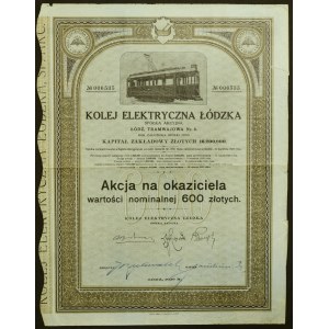 Kolej Elektryczna Łódzka S.A., 600 zloty 1929, Issue IV