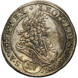 Silesia, Habsburg rule, Leopold I, 15 Kreuzer Breslau 1694 MMW