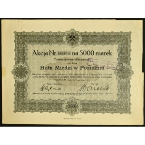 Huta Miedzi w Poznaniu S.A., 5.000 mkp 1921, na okaziciela